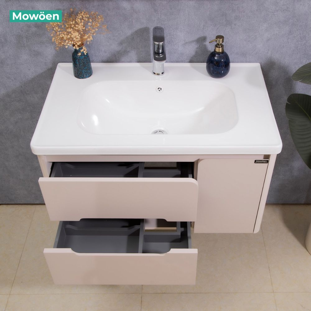 Bộ tủ chậu và tủ gương led size 1000 mm MOWOEN MW2711-100PVC