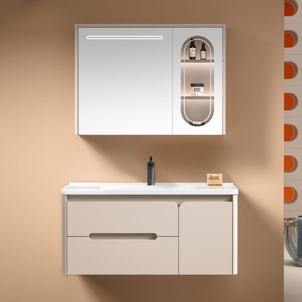 Bộ tủ chậu và tủ gương led size 1000 mm MOWOEN MW2711-100PVC