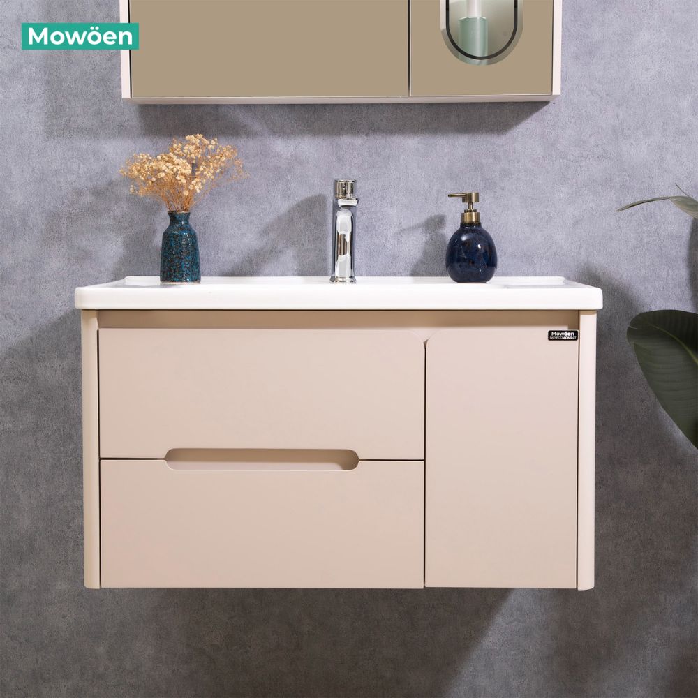 Bộ tủ chậu và tủ gương led size 800 mm MOWOEN MW2711-80PVC