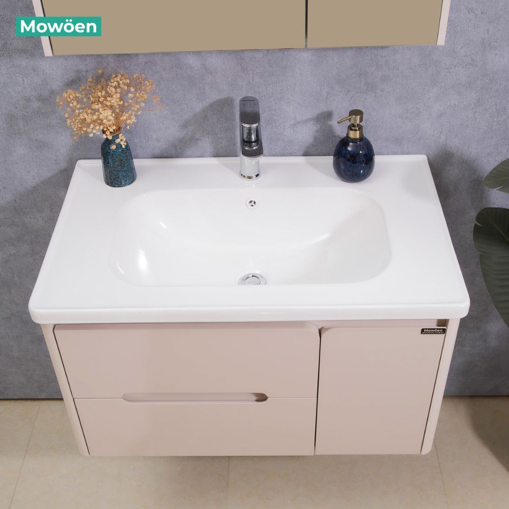 Bộ tủ chậu và tủ gương led size 800 mm MOWOEN MW2711-80PVC