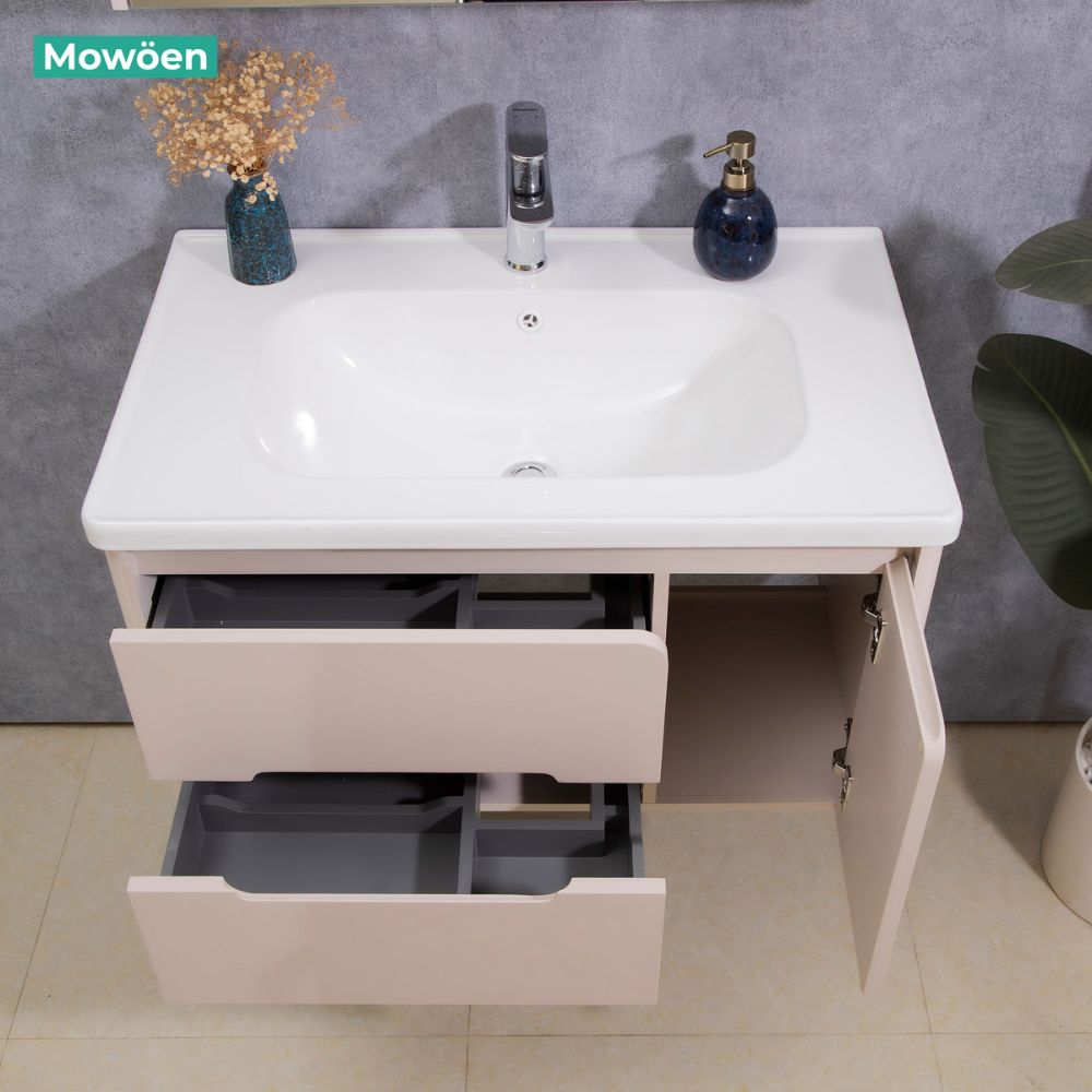 Bộ tủ chậu và tủ gương led size 800 mm MOWOEN MW2711-80PVC