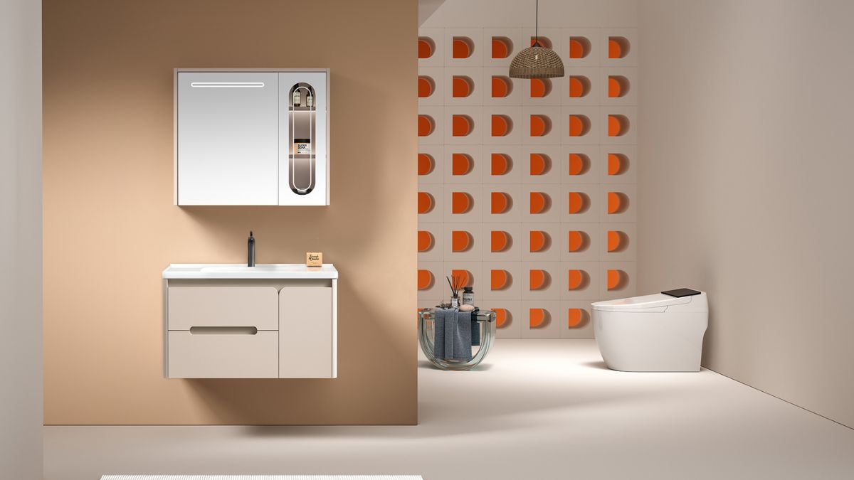 Bộ tủ chậu và tủ gương led size 800 mm MOWOEN MW2711-80PVC