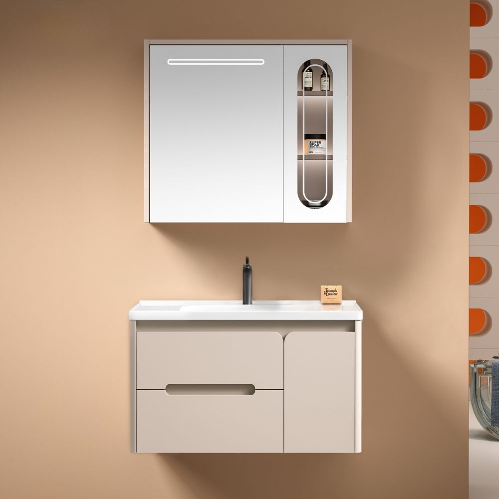 Bộ tủ chậu và tủ gương led size 800 mm MOWOEN MW2711-80PVC