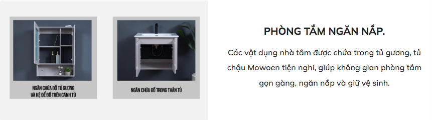 Bộ tủ chậu và tủ gương led size 800mm MOWOEN MW2807-80PVC