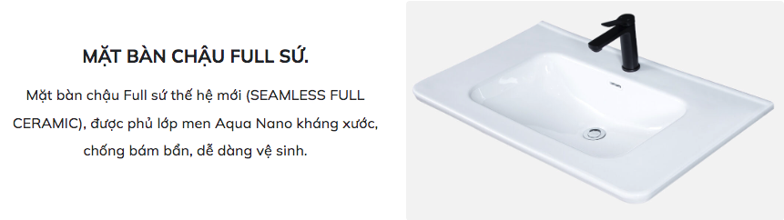 Bộ tủ chậu và tủ gương size 800 mm MOWOEN MW2702-80PVC