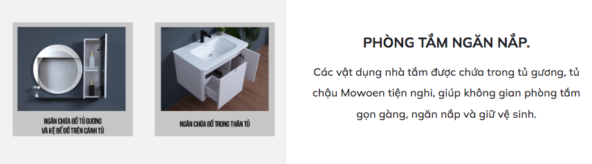 Bộ tủ chậu và tủ gương size 800 mm MOWOEN MW2702-80PVC