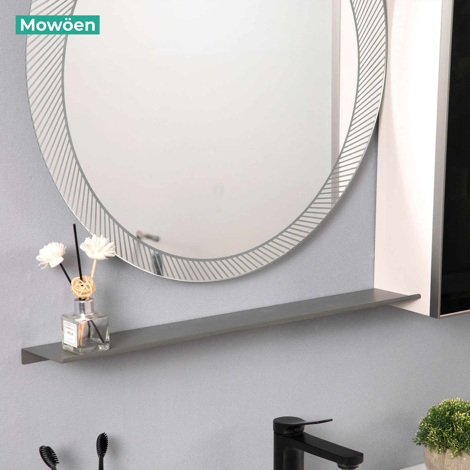 Bộ tủ chậu và tủ gương led size 800mm MOWOEN MW2811-80PVC