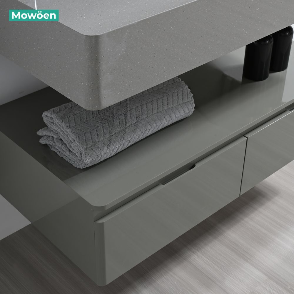 Bộ tủ chậu và tủ gương led size 1000mm MOWOEN MW2826-100PVC