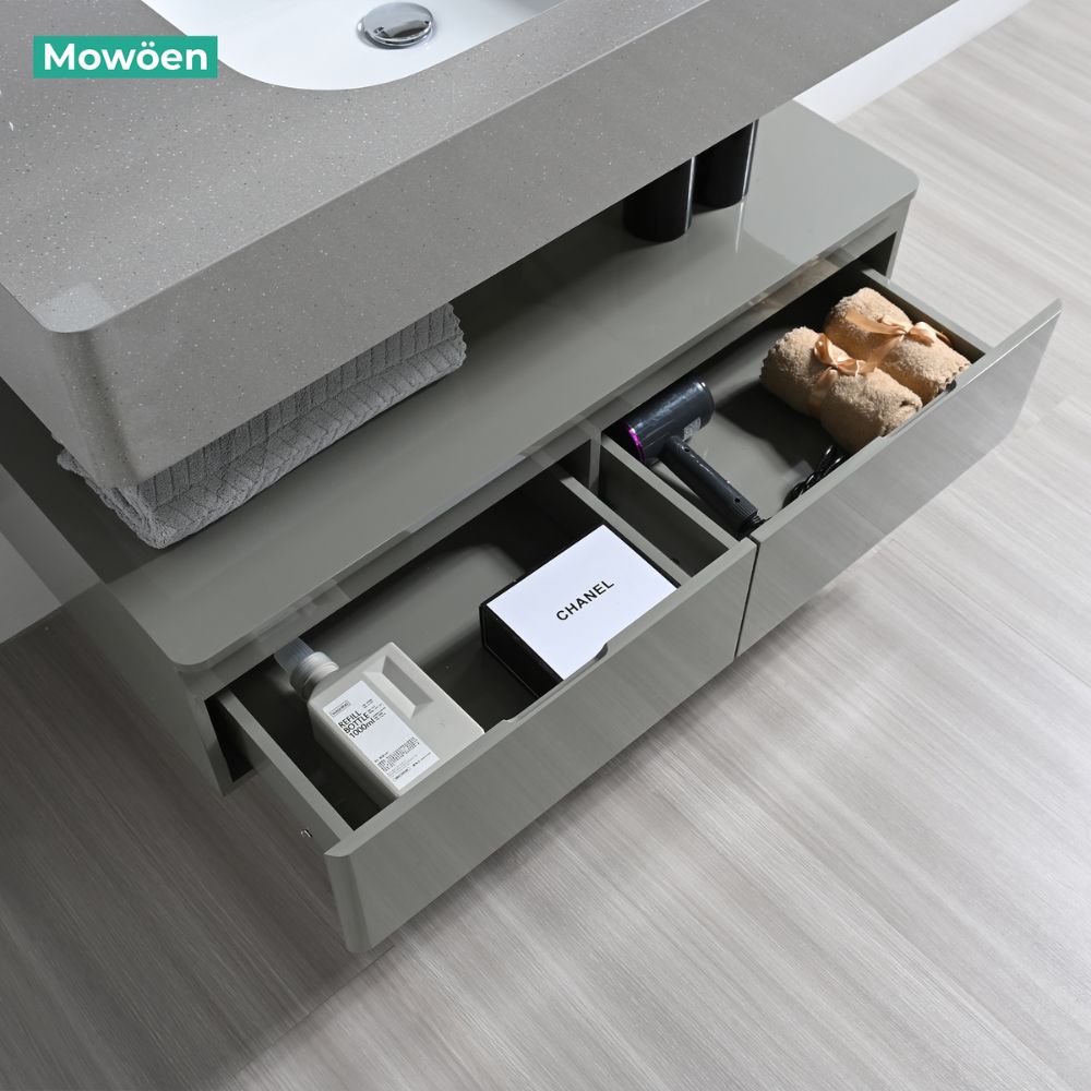 Bộ tủ chậu và tủ gương led size 1000mm MOWOEN MW2826-100PVC