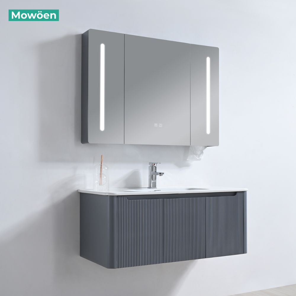 Bộ tủ chậu và tủ gương led size 1000mm MOWOEN MW2828-100PVC