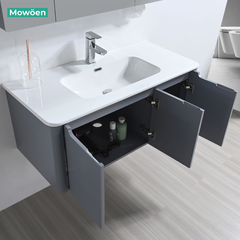 Bộ tủ chậu và tủ gương led size 1000mm MOWOEN MW2828-100PVC