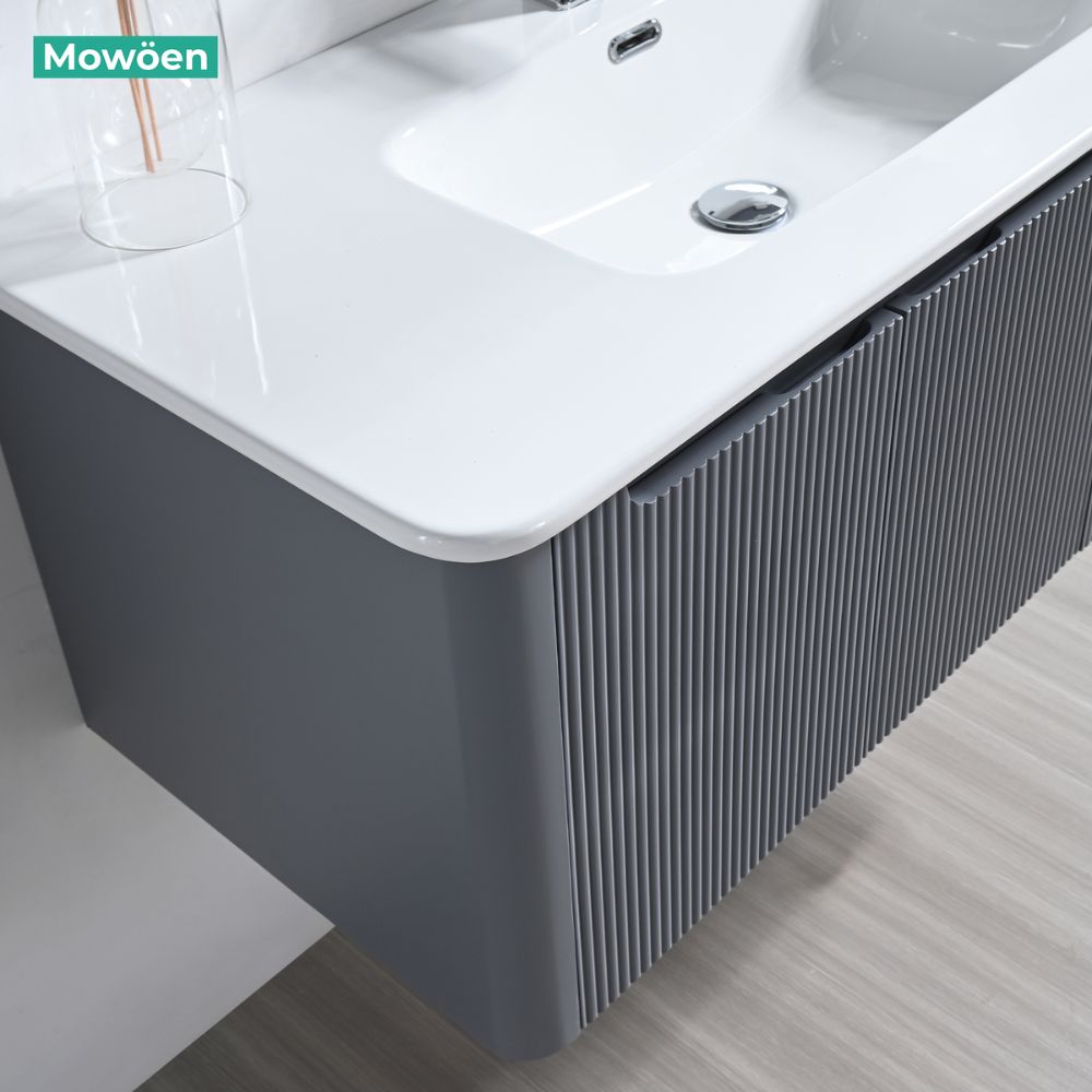 Bộ tủ chậu và tủ gương led size 1000mm MOWOEN MW2828-100PVC