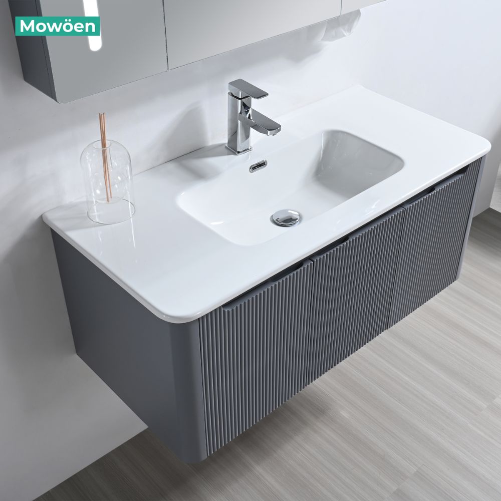 Bộ tủ chậu và tủ gương led size 1000mm MOWOEN MW2828-100PVC