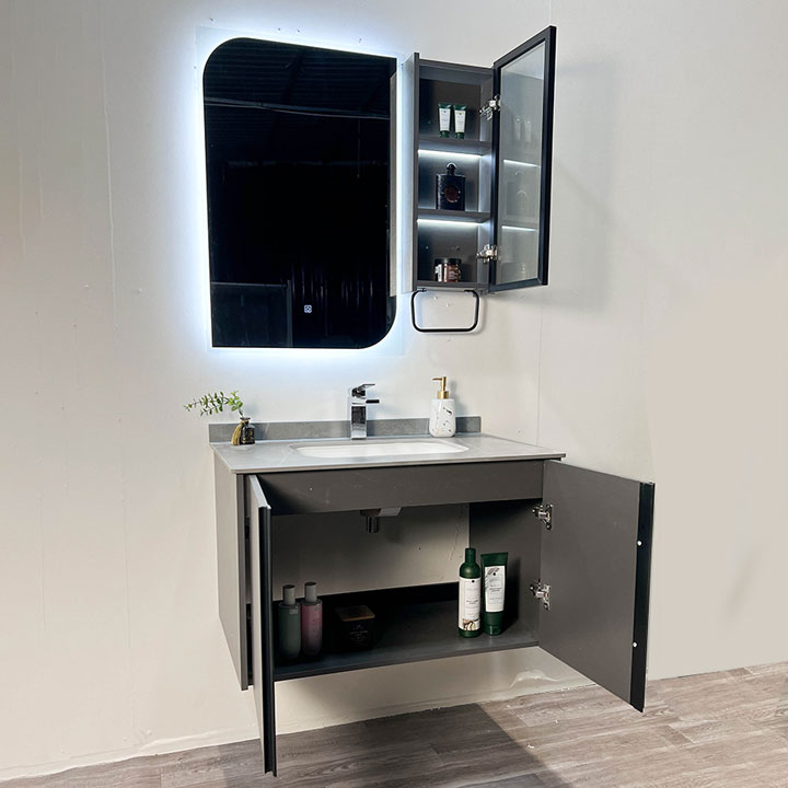 Bộ tủ chậu và tủ gương led size 800mm MOWOEN MW6602-80