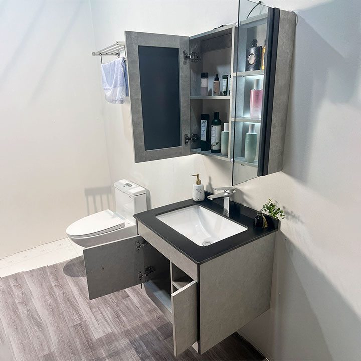 Bộ tủ chậu và tủ gương led size 600mm MOWOEN MW6608-60