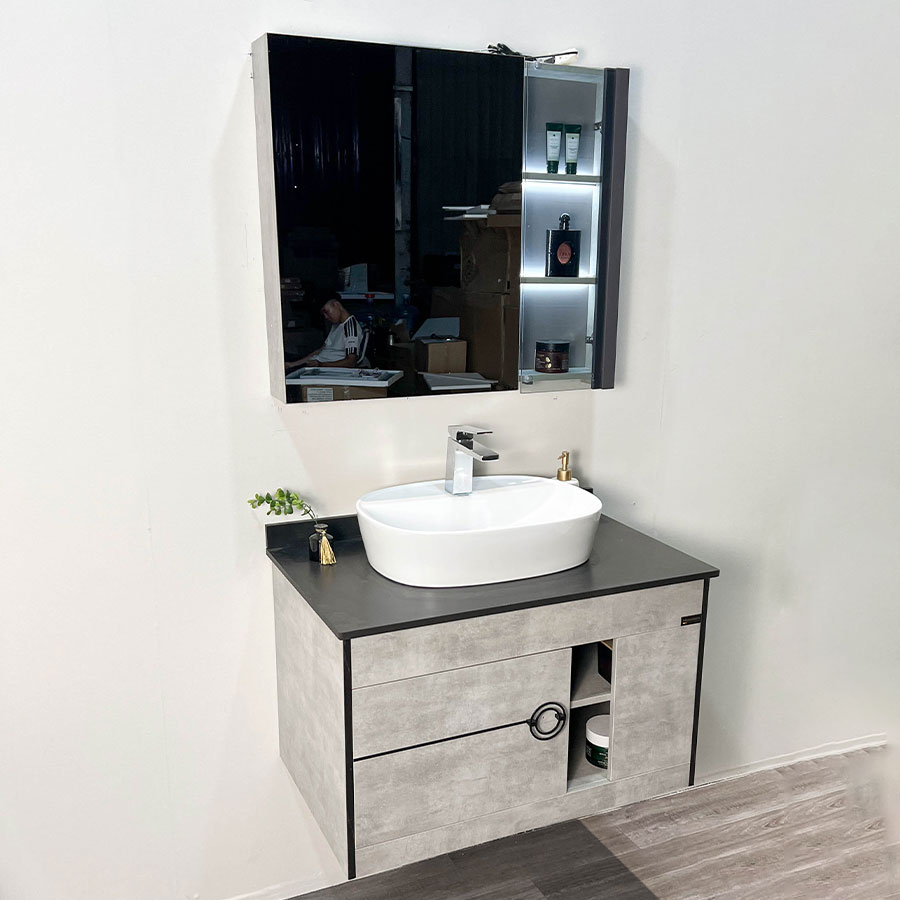 Bộ tủ chậu và tủ gương led size 800mm MOWOEN MW6608-80