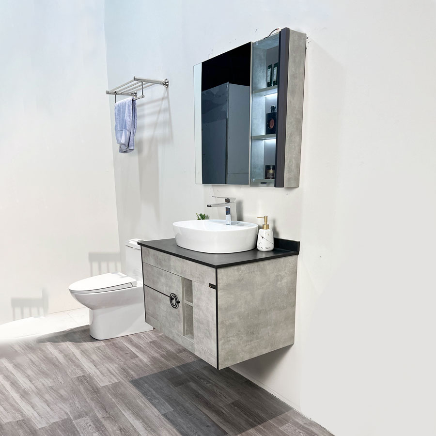 Bộ tủ chậu và tủ gương led size 800mm MOWOEN MW6608-80