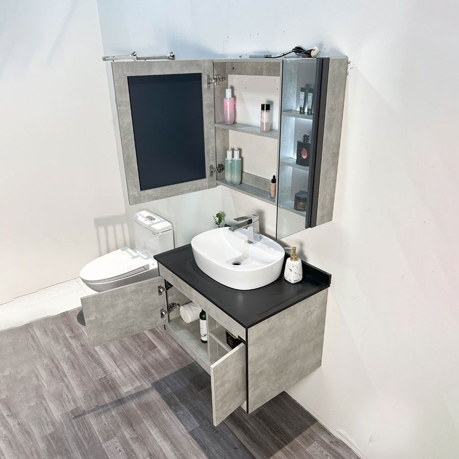 Bộ tủ chậu và tủ gương led size 800mm MOWOEN MW6608-80