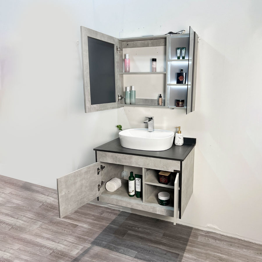 Bộ tủ chậu và tủ gương led size 800mm MOWOEN MW6608-80