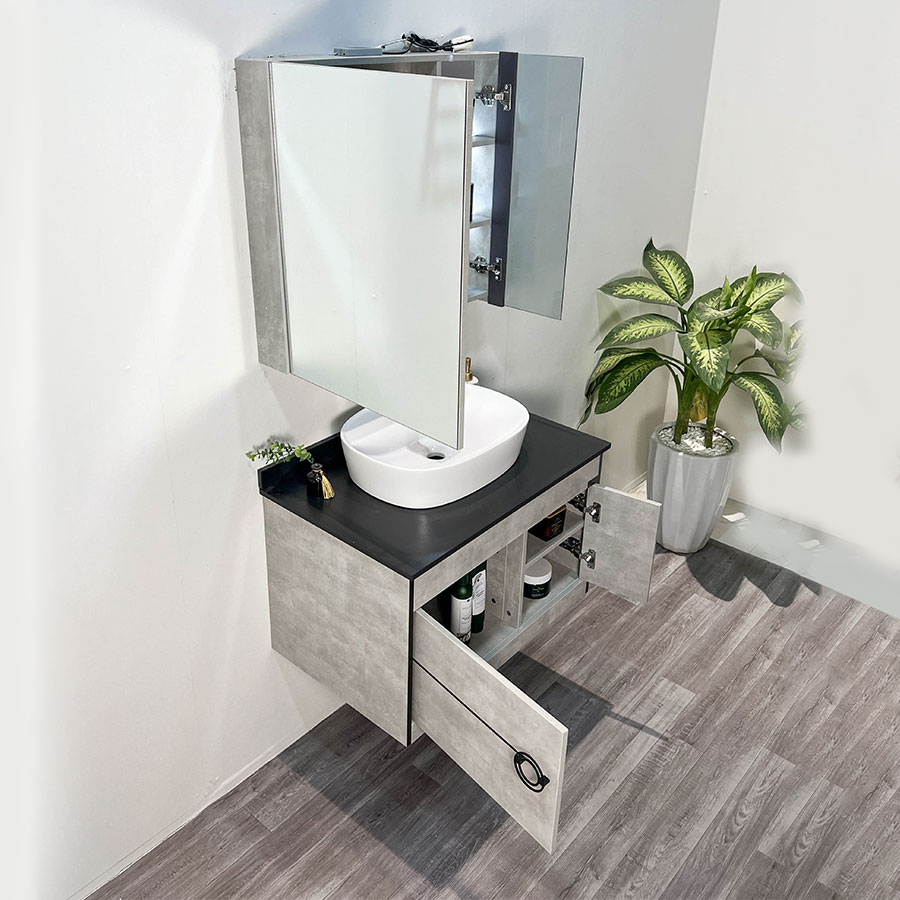 Bộ tủ chậu và tủ gương led size 800mm MOWOEN MW6608-80