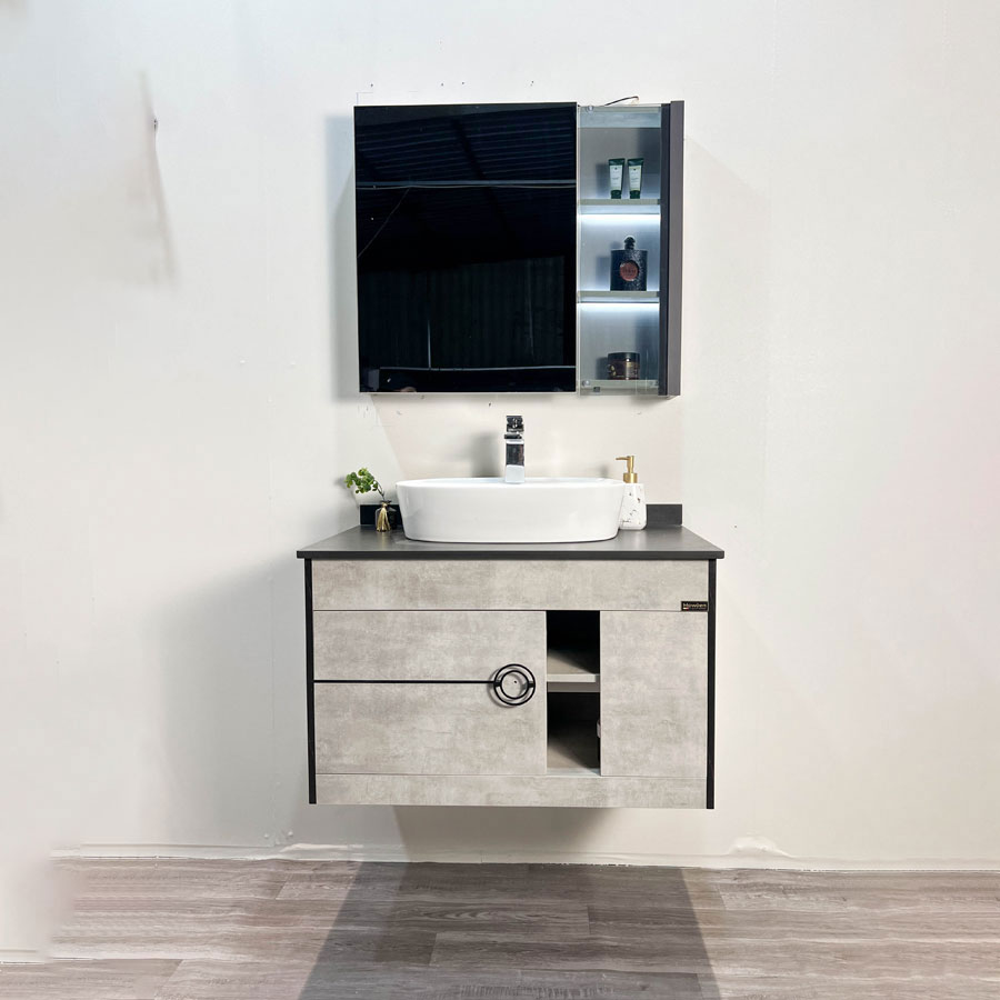 Bộ tủ chậu và tủ gương led size 800mm MOWOEN MW6608-80