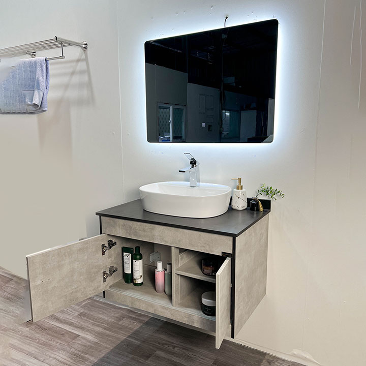 Bộ tủ chậu và gương led size 800mm MOWOEN MW6608R-80