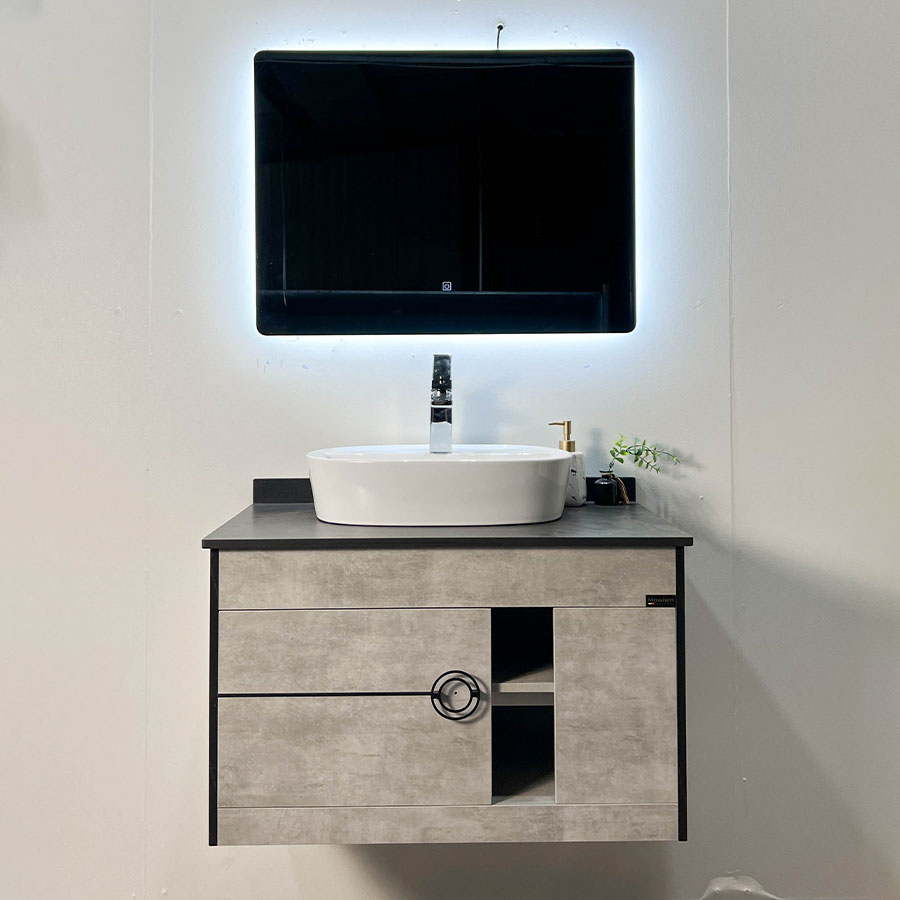 Bộ tủ chậu và gương led size 800mm MOWOEN MW6608R-80