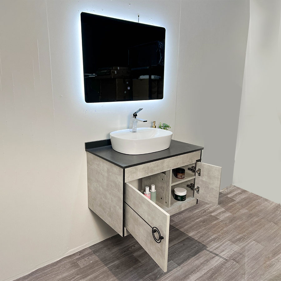 Bộ tủ chậu và gương led size 800mm MOWOEN MW6608R-80