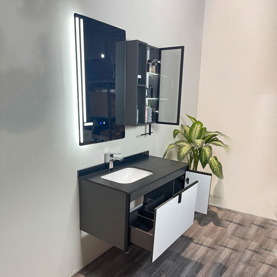 Bộ tủ chậu và tủ gương led size 1000mm MOWOEN MW6611-100