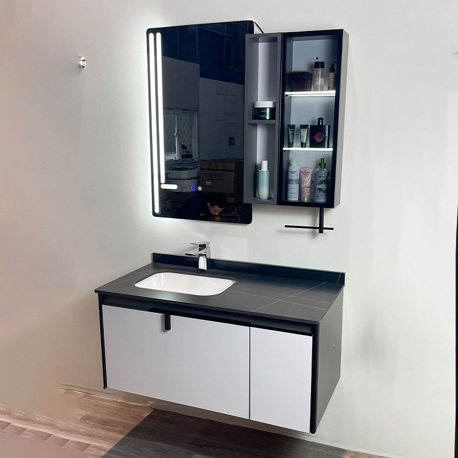 Bộ tủ chậu và tủ gương led size 1000mm MOWOEN MW6611-100