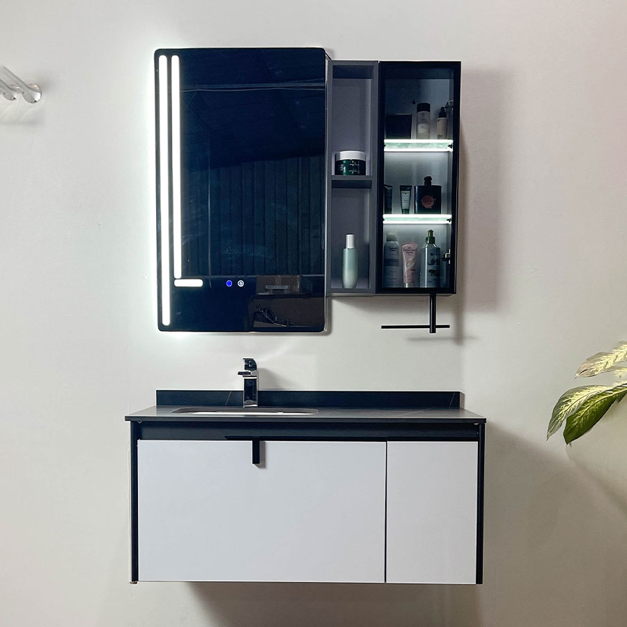 Bộ tủ chậu và tủ gương led size 1000mm MOWOEN MW6611-100