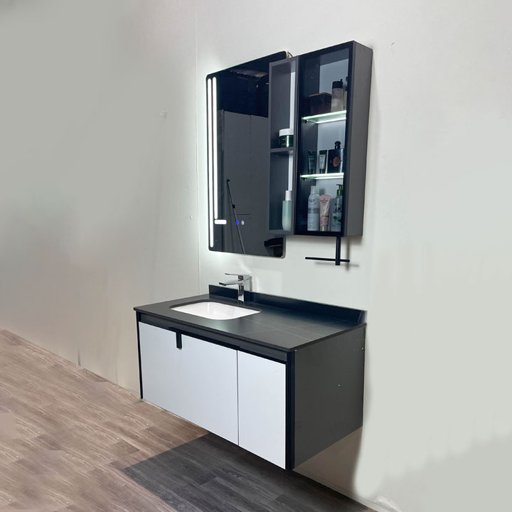 Bộ tủ chậu và tủ gương led size 1000mm MOWOEN MW6611-100