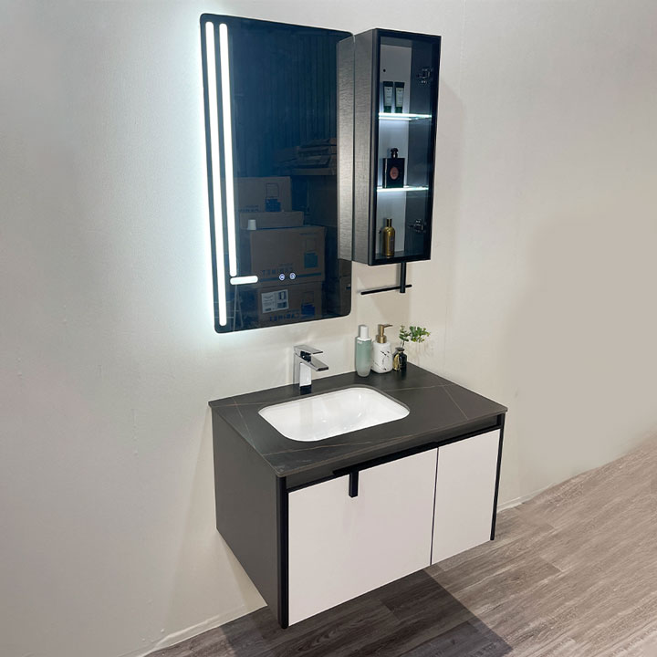 Bộ tủ chậu và tủ gương led size 800mm MOWOEN MW6611-80