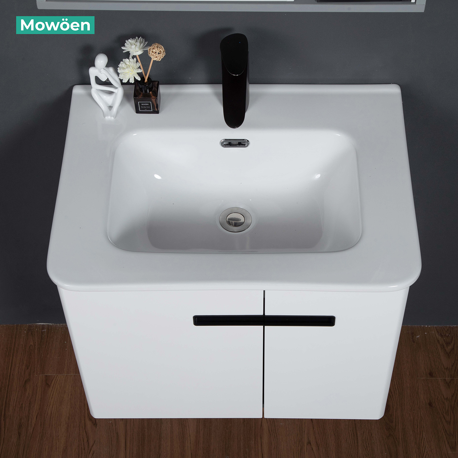 Bộ tủ chậu và tủ gương led size 600mm MOWOEN MW6616-60