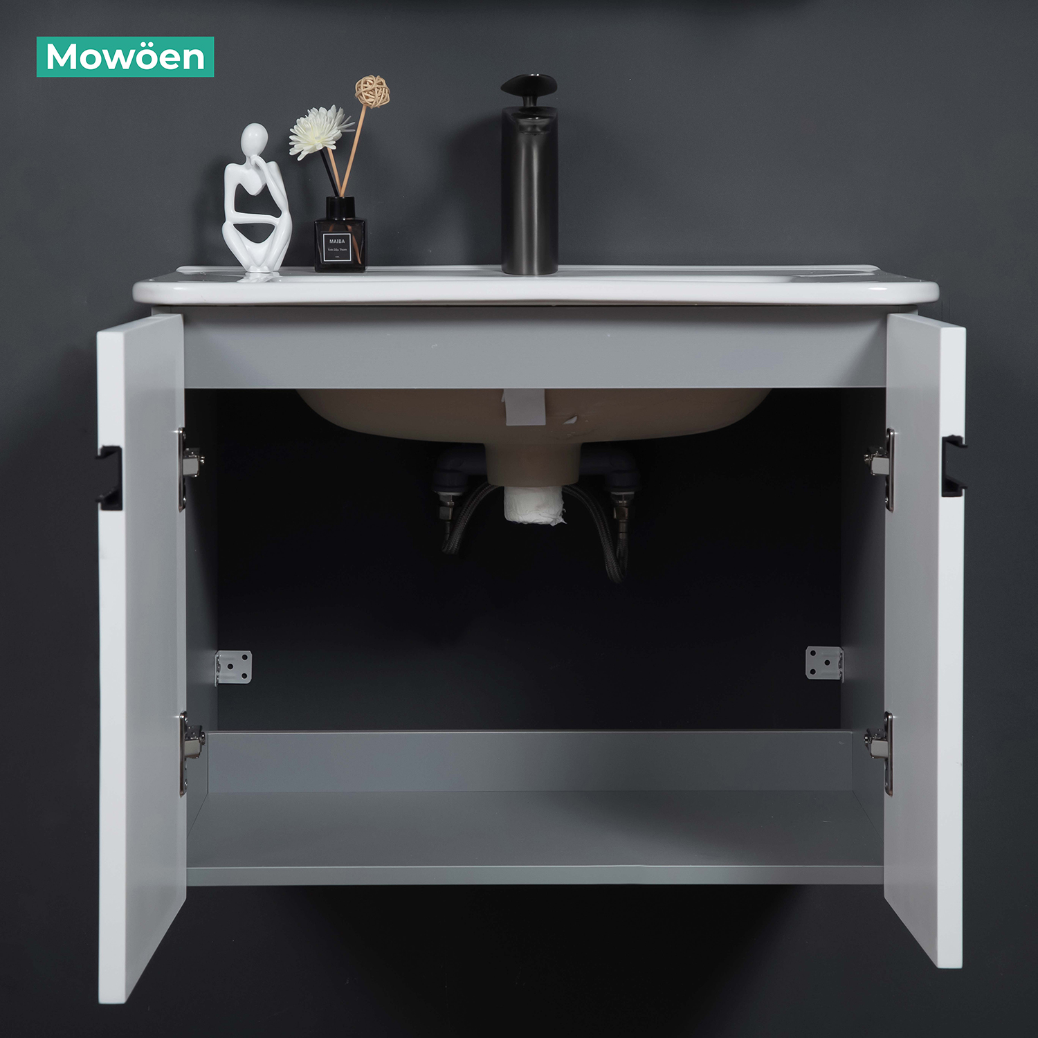 Bộ tủ chậu và tủ gương led size 600mm MOWOEN MW6616-60