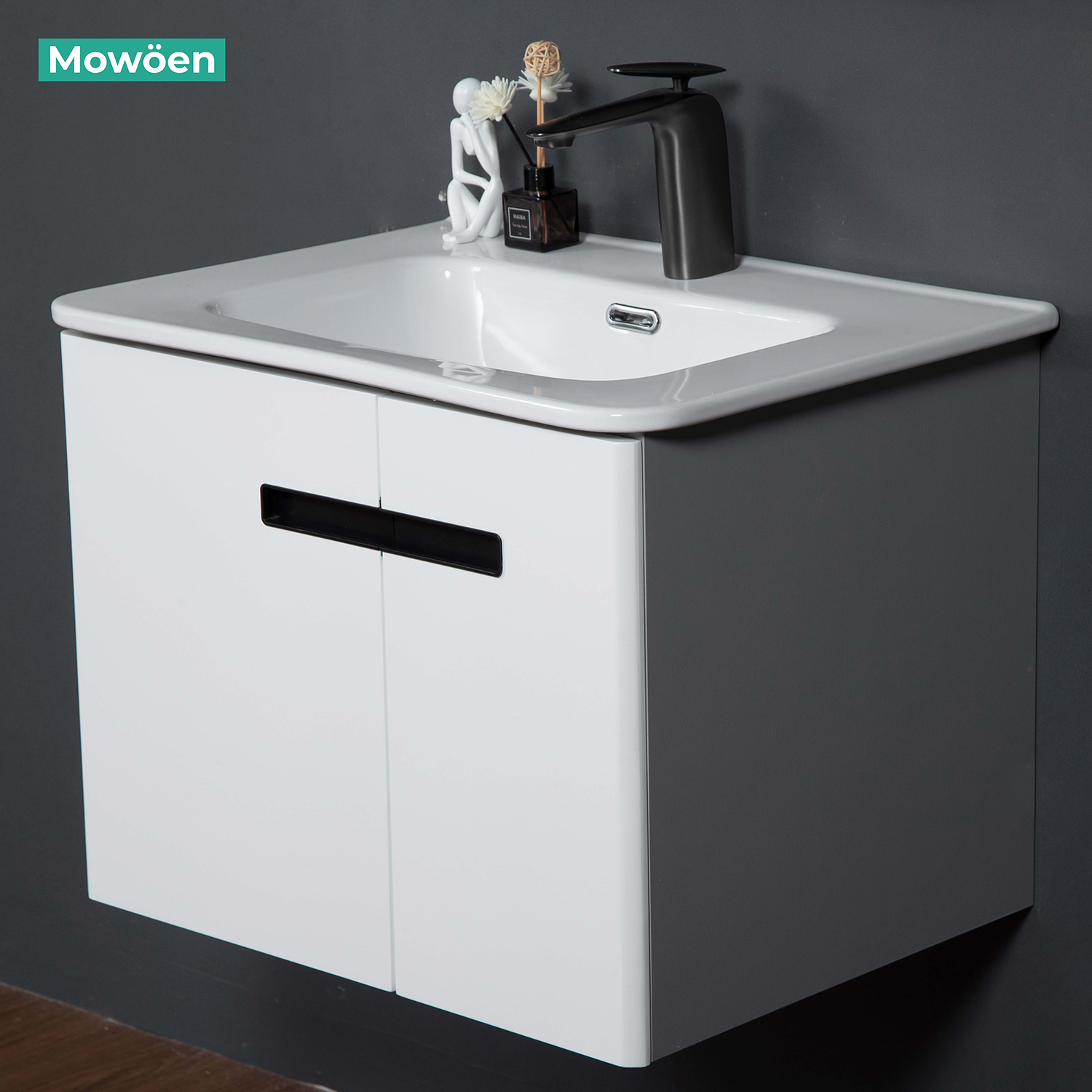 Bộ tủ chậu và tủ gương led size 600mm MOWOEN MW6616-60