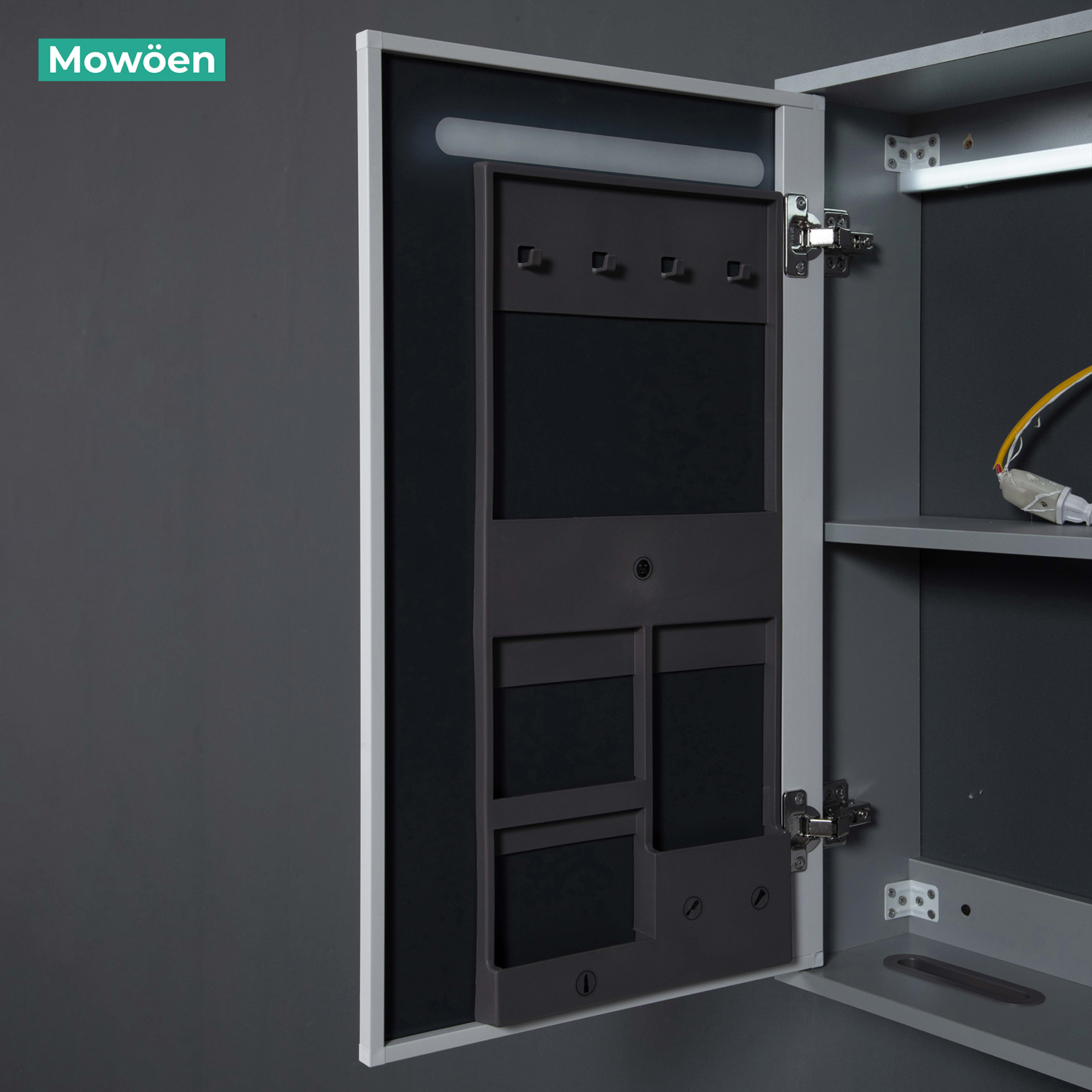 Bộ tủ chậu và tủ gương led size 600mm MOWOEN MW6616-60