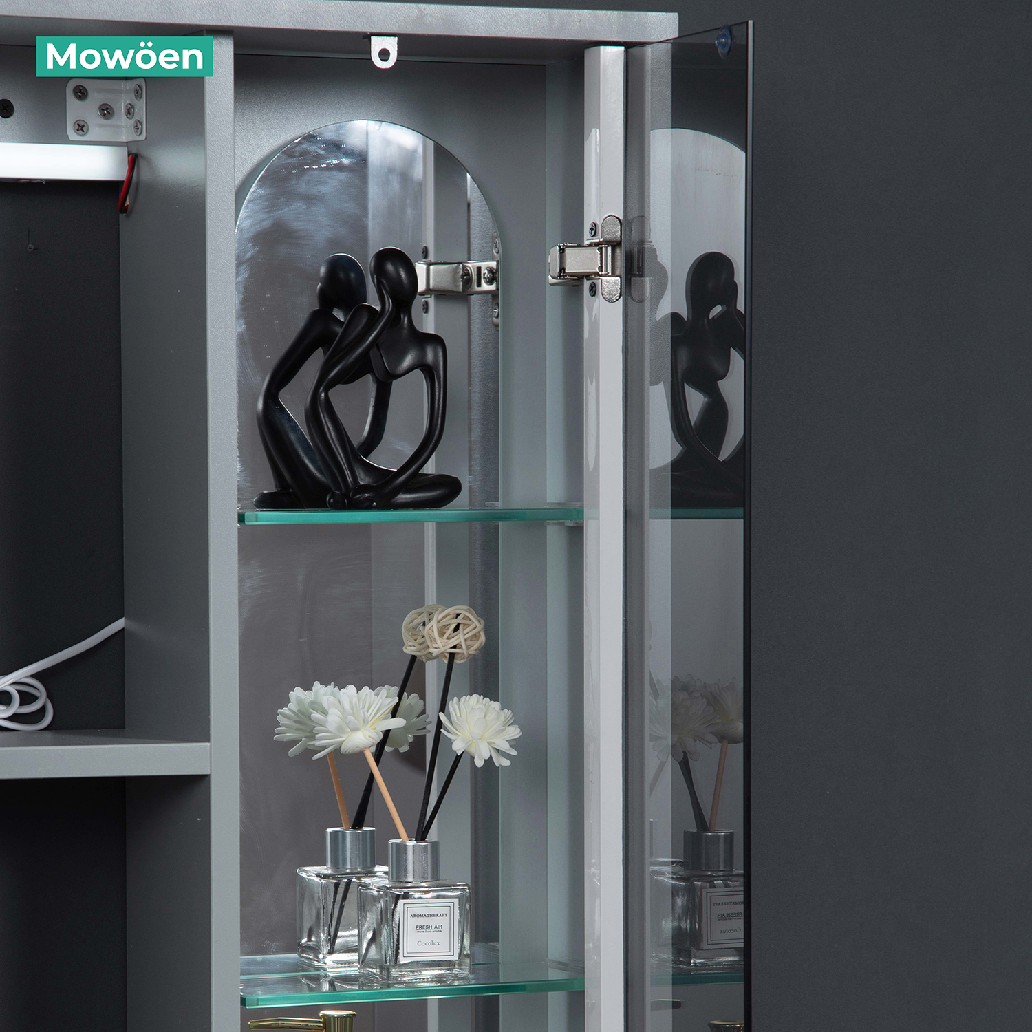 Bộ tủ chậu và tủ gương led size 600mm MOWOEN MW6616-60