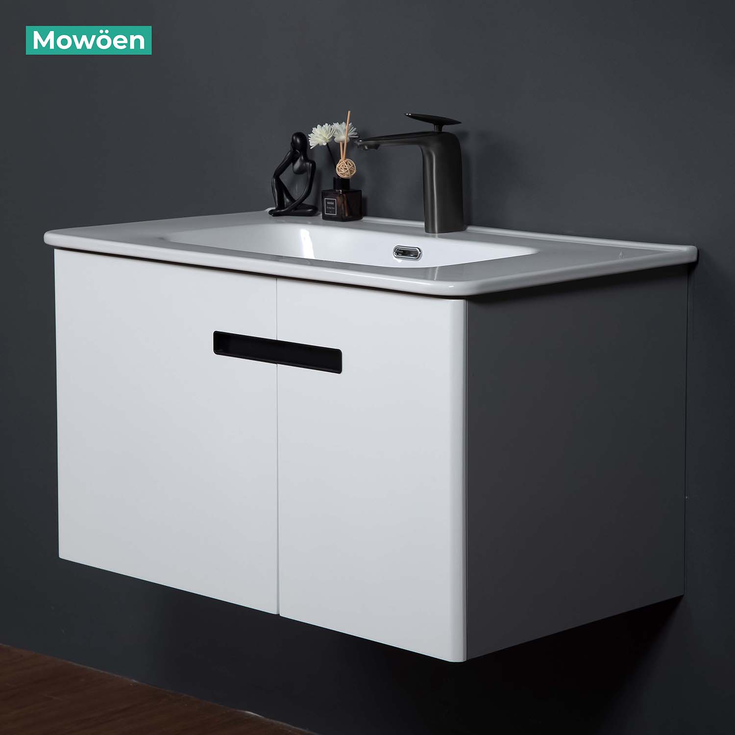 Bộ tủ chậu và tủ gương led size 800mm MOWOEN MW6616-80