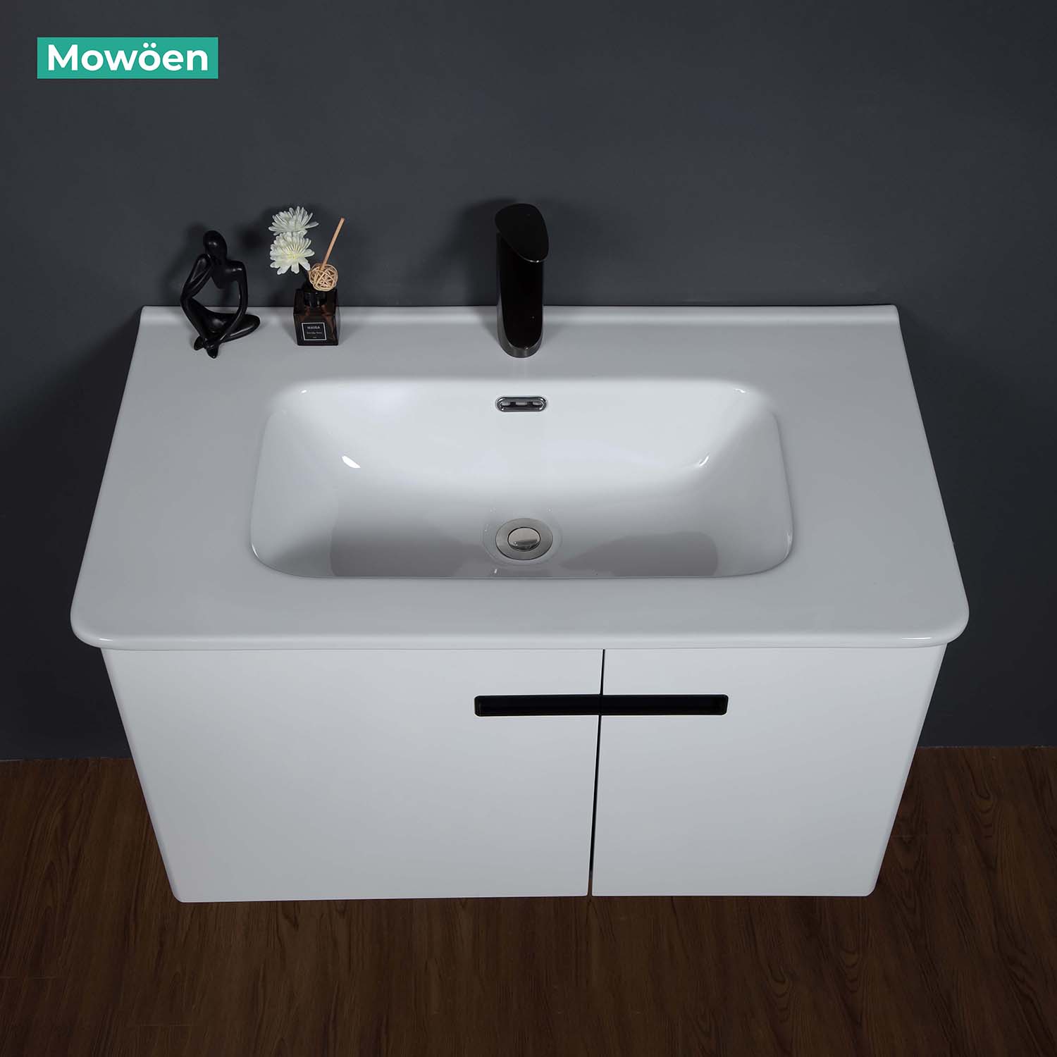 Bộ tủ chậu và tủ gương led size 800mm MOWOEN MW6616-80