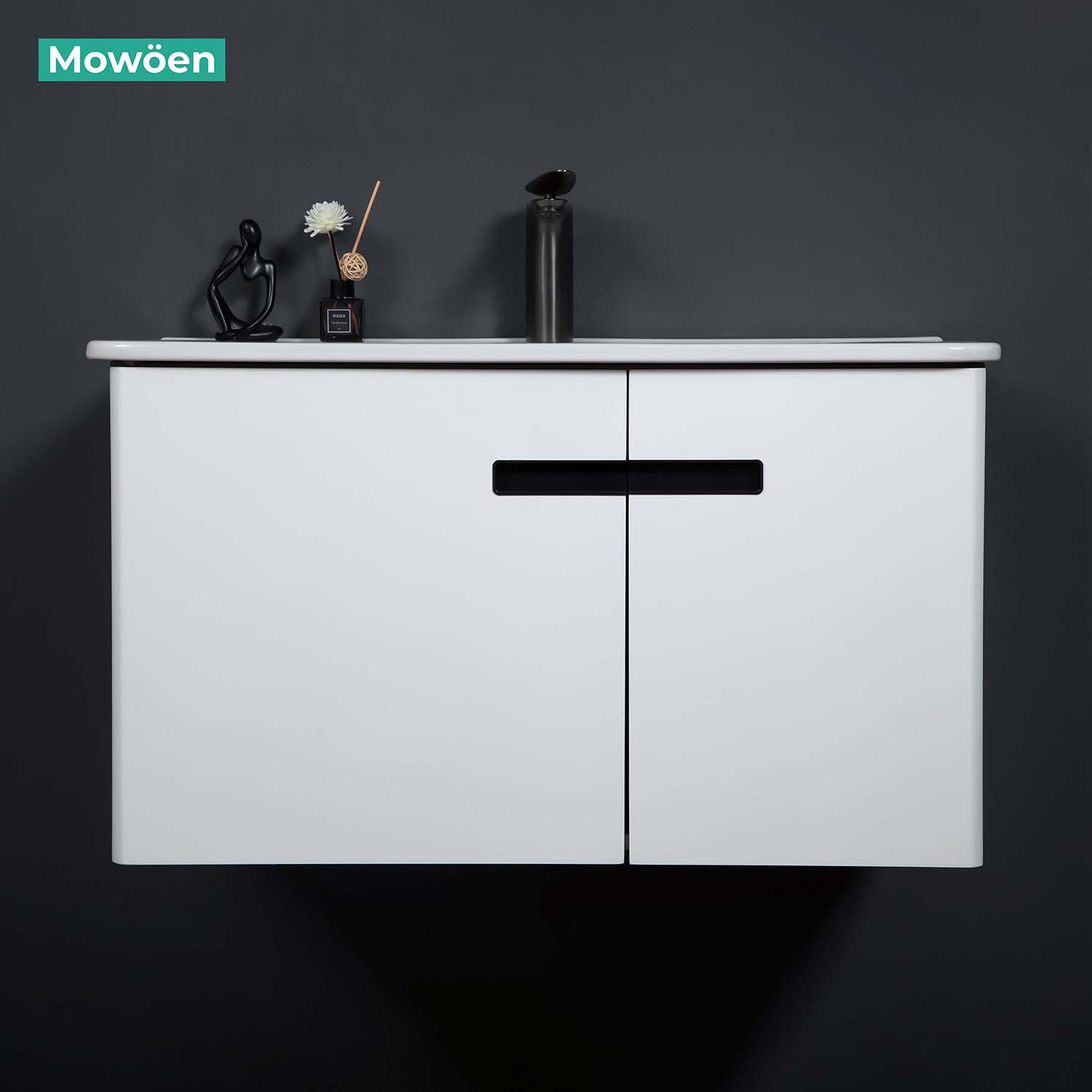 Bộ tủ chậu và tủ gương led size 800mm MOWOEN MW6616-80