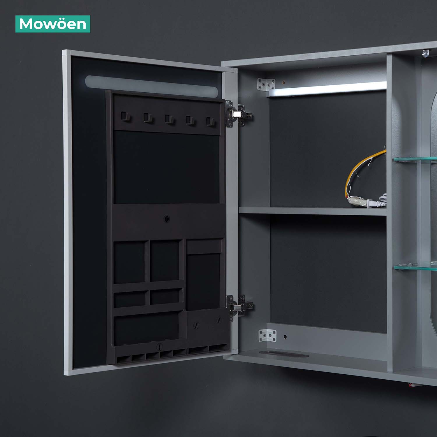 Bộ tủ chậu và tủ gương led size 800mm MOWOEN MW6616-80