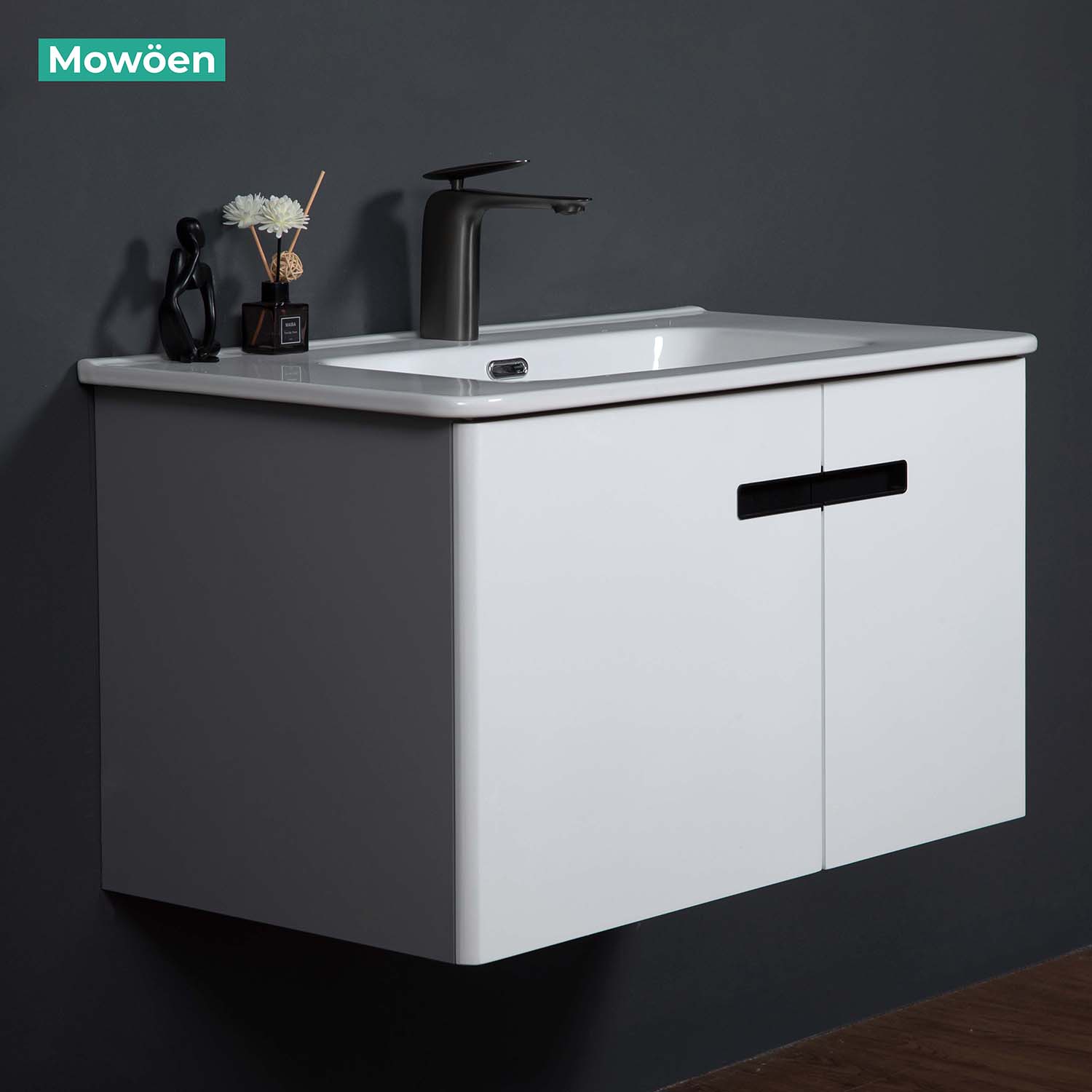 Bộ tủ chậu và tủ gương led size 800mm MOWOEN MW6616-80