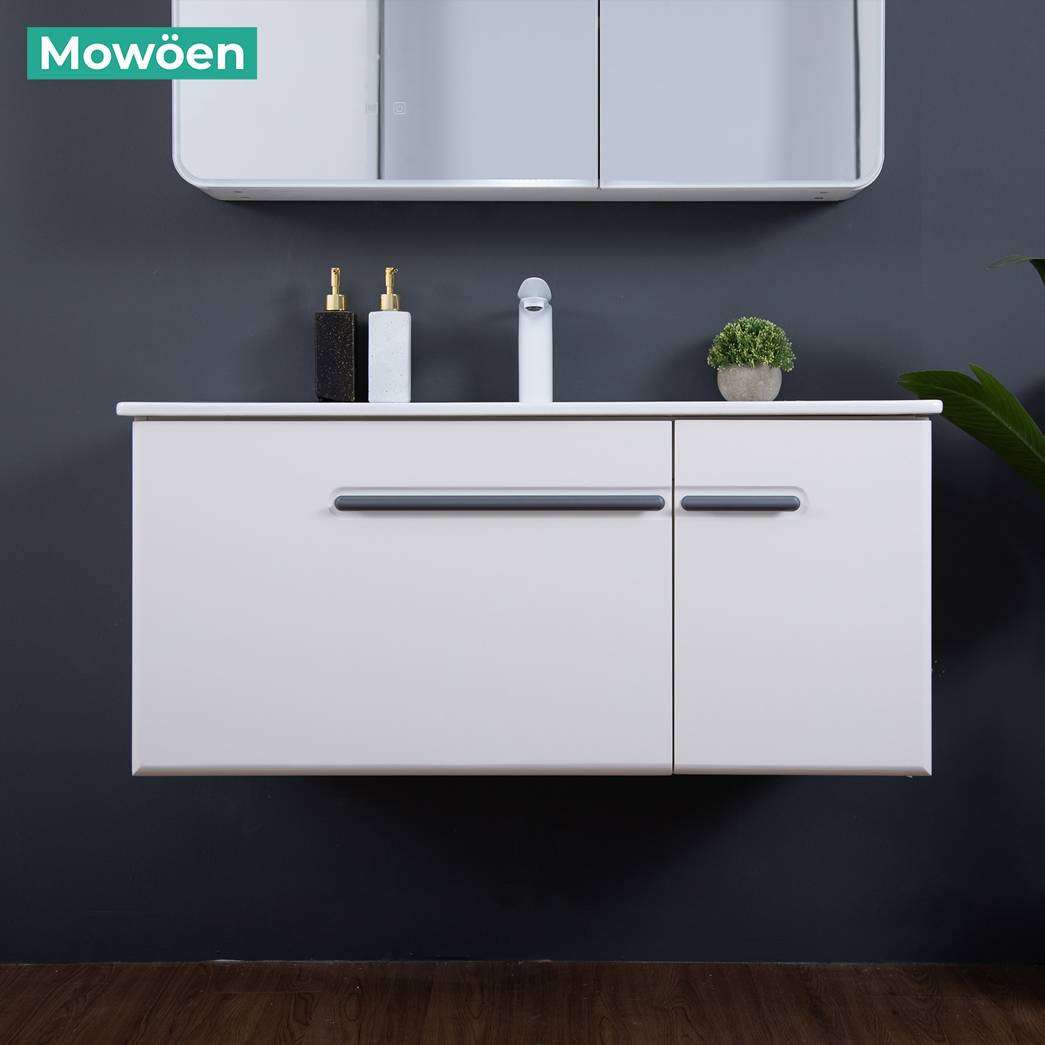 Bộ tủ chậu và tủ gương size 1000mm MOWOEN MW6628-100