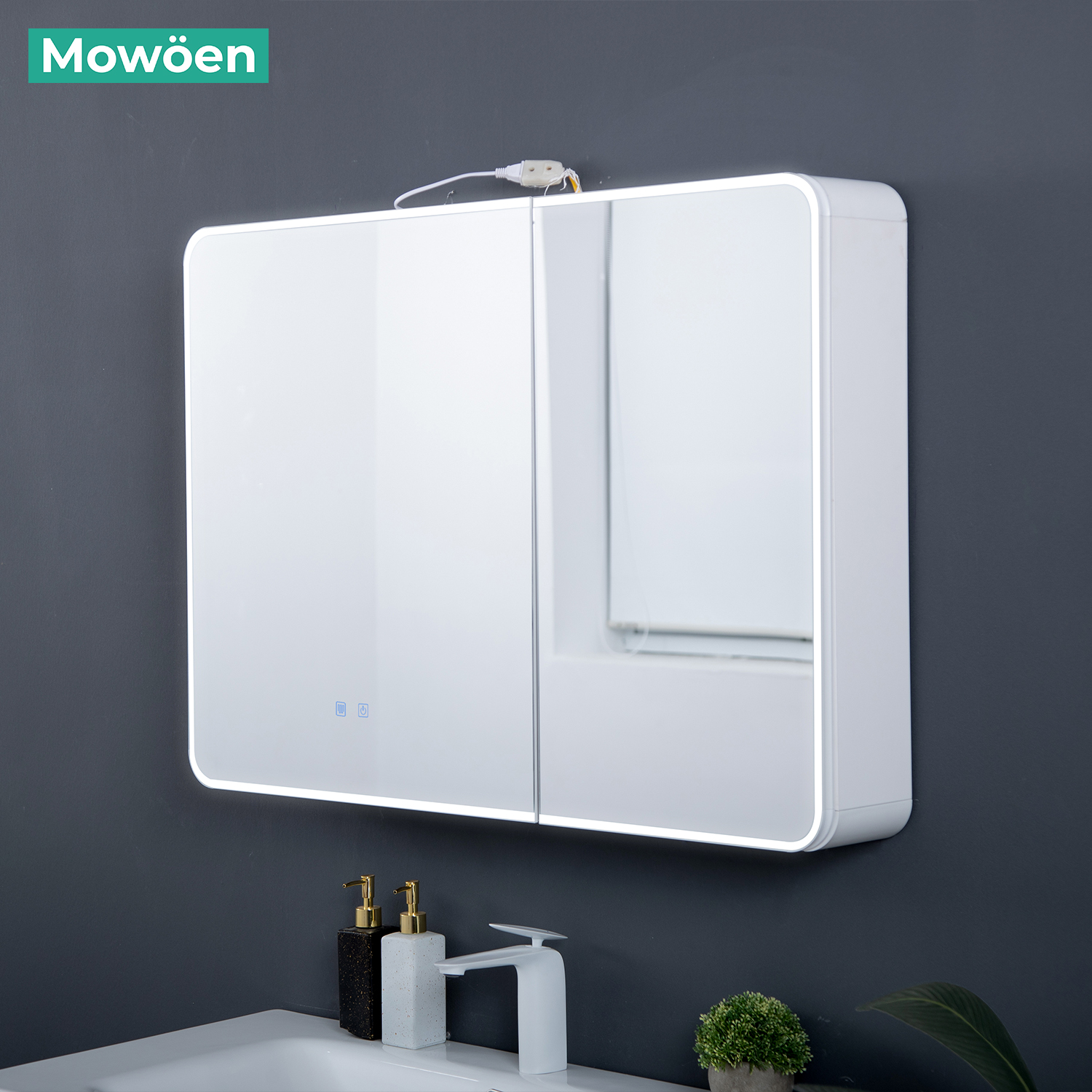 Bộ tủ chậu và tủ gương size 1000mm MOWOEN MW6628-100