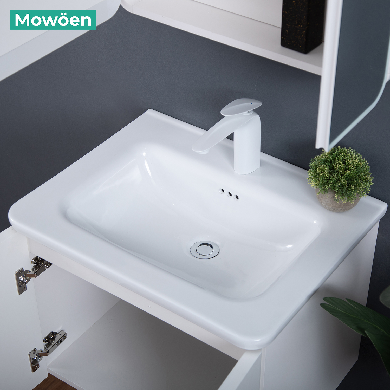 Bộ tủ chậu và tủ gương size 600mm MOWOEN MW6628-60