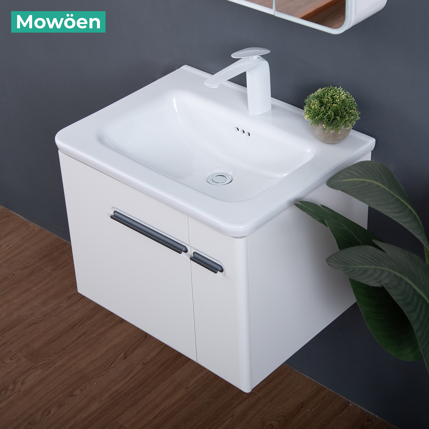 Bộ tủ chậu và tủ gương size 600mm MOWOEN MW6628-60