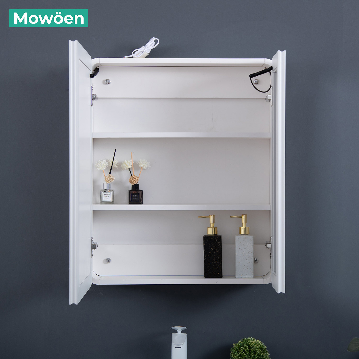 Bộ tủ chậu và tủ gương size 600mm MOWOEN MW6628-60