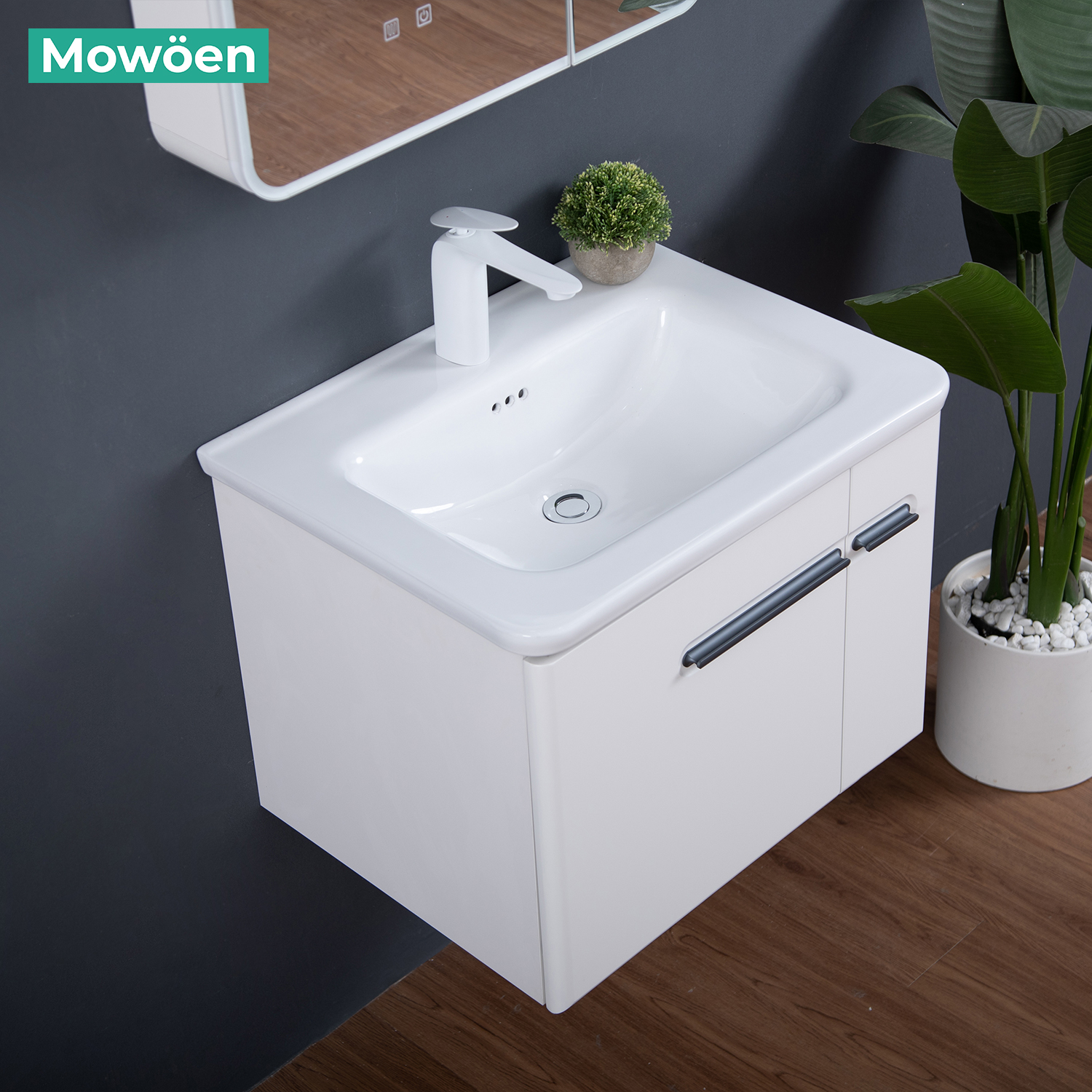 Bộ tủ chậu và tủ gương size 600mm MOWOEN MW6628-60