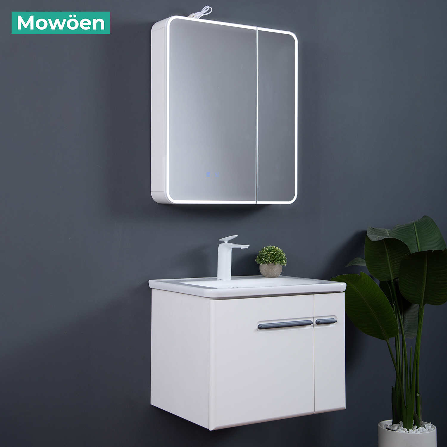 Bộ tủ chậu và tủ gương size 600mm MOWOEN MW6628-60